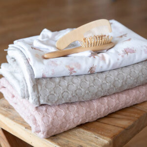 BAMBOOM Coperta culla100x75 - Honey, in bambù organico + spugna peluche - Nude pink - immagine 3