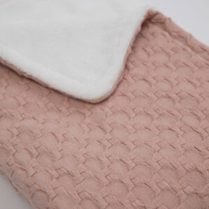 BAMBOOM Coperta lettino 140x100 - Honey, in bambù organico + spugna peluche - NudePink - immagine 4