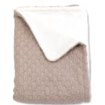 BAMBOOM Coperta lettino 140x100 - Honey, in bambù organico + spugna peluche - Sand