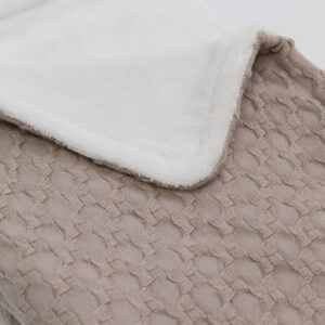 BAMBOOM Coperta lettino 140x100 - Honey, in bambù organico + spugna peluche - Sand - immagine 4