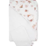 BAMBOOM Asciugamano neonato con guanto farfalle