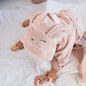 BAMBOOM Accappatoio rosa in spugna di bambù 4-6 anni - immagine 6