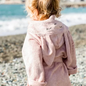 BAMBOOM Accappatoio rosa in spugna di bambù 4-6 anni - immagine 5