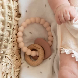 BAMBOOM Massaggiagengive legno & silicone cuore - Rosa - immagine 3