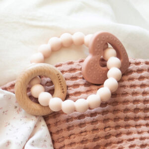 BAMBOOM Massaggiagengive legno & silicone cuore - Rosa - immagine 2