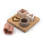 BAMBOOM  Giochino Bamboo & silicone puzzle stella - Rosa