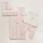 MAYORAL Completo nascita 3 pezzi righe rosa