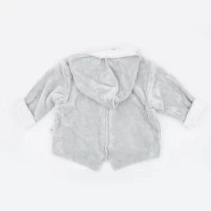 BAMBOOM Cardigan con cappuccio in ciniglia grigia - immagine 4