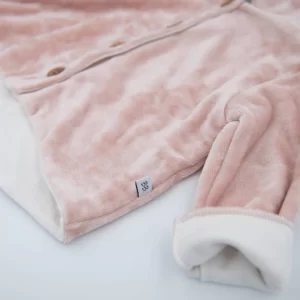 BAMBOOM Cardigan con cappuccio in ciniglia rosa - immagine 3