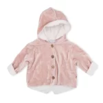 BAMBOOM Cardigan con cappuccio in ciniglia rosa