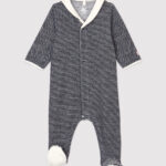 PETIT BATEAU Tutina marinière in ciniglia di cotone biologico neonato