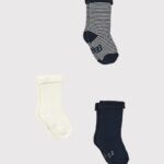 PETIT BATEAU Trio di calzini lavorati a maglia neonato