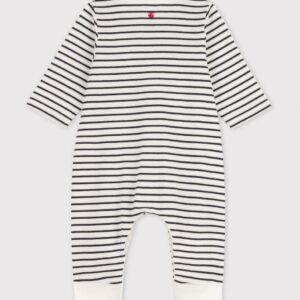 PETIT BATEAU Tutina lunga a righe in cotone biologico neonato - immagine 3