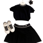 ELISABETTA FRANCHI Completo in maglia nero