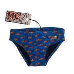 Mc SAINT BARTH Costume slip bluette con pesciolino