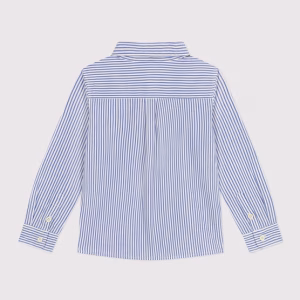 PETIT BATEAU Camicia a righe blu bambino - immagine 4
