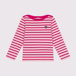 PETIT BATEAU Maglia marinière righe fuxia bambina