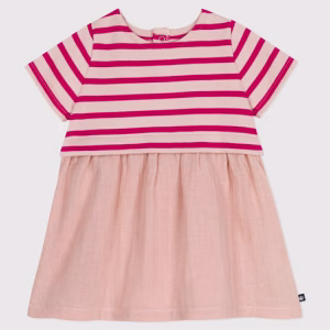 PETIT BATEAU Abito righe fuxia