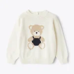 IL GUFO Maglia con orsetto panna