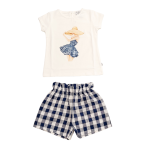 MAGIL Completo t-shirt con pantaloncini quadri blu