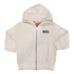 DIESEL Felpa panna con zip e cappuccio
