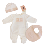 ELISABETTA FRANCHI Completo nascita tutina 3 pezzi ricamo doppia CC corredino neonata