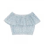 NANAN Blusa in pizzo sangallo azzurra