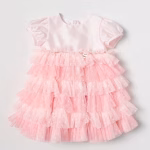 LE BEBE' Vestito in tulle rosa bambina