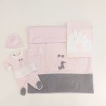MELBY Coordinato in ciniglia rosa corredino nascita neonata