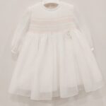 AMAYA Vestito battesimo/cerimonia bambina bianco e rosa