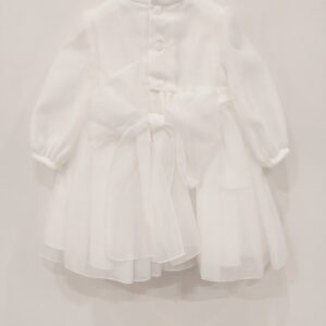 AMAYA Vestito battesimo/cerimonia bambina bianco e rosa - immagine 3