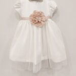 MAGIL Vestito battesimo/cerimonia bambina bianco e rosa