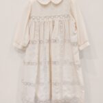 ALETTA Vestito battesimo lungo bambina panna