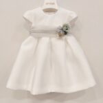 AMAYA Vestito battesimo/cerimonia bambina bianco e verde
